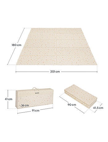 Tappetino da gioco LIONELO Robby - 180x200 cm - Tappetino bifacciale - Buon isolamento del pavimento