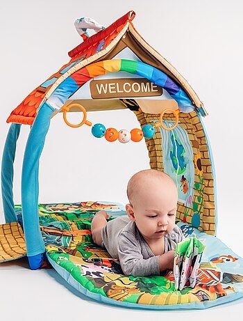 Tappetino da gioco per bambini LIONELO Agnes 2 in 1 - Tappetino piatto con bastoncini e tappetino co