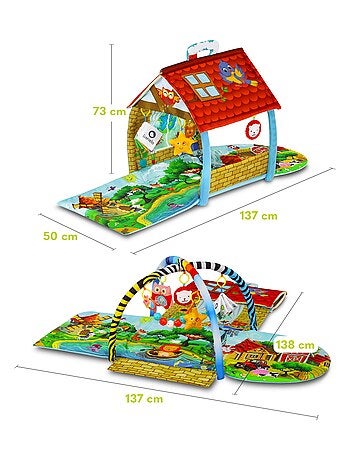 Tappetino da gioco per bambini LIONELO Agnes 2 in 1 - Tappetino piatto con bastoncini e tappetino co