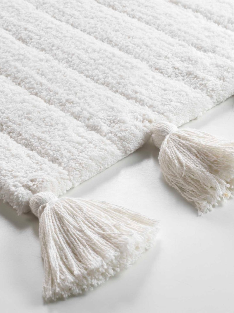 Tappeto da bagno a tinta unita e con nappe Bianco - Kiabi
