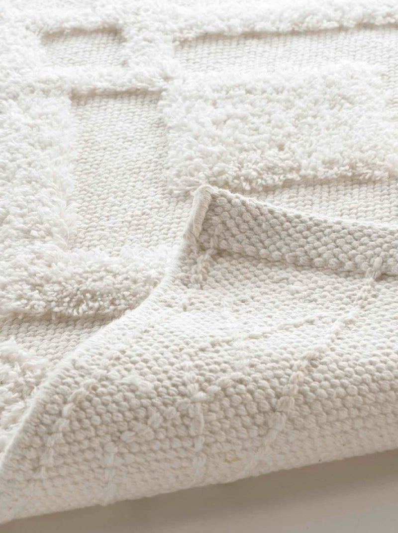 Tappeto da bagno Gladis a tinta unita con rilievi Bianco - Kiabi
