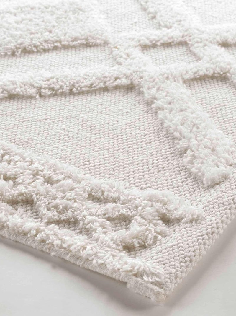 Tappeto da bagno Gladis a tinta unita con rilievi Bianco - Kiabi