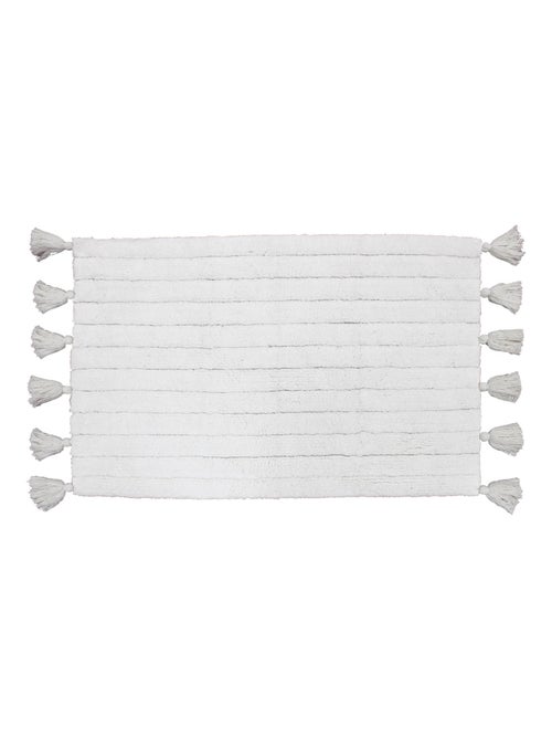 Tappeto da bagno semplice con pompon - Kiabi