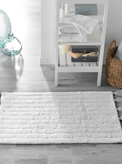 Tappeto da bagno semplice con pompon - Kiabi
