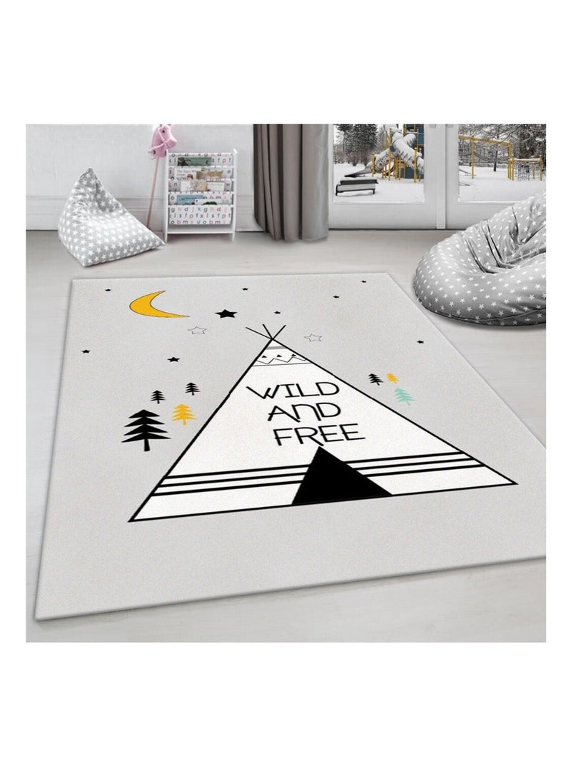 Tappeto da camera per bambini TIPI Grigio - Kiabi