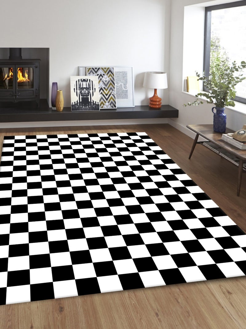 Tappeto da interno DAMIER Nero Nero - Kiabi