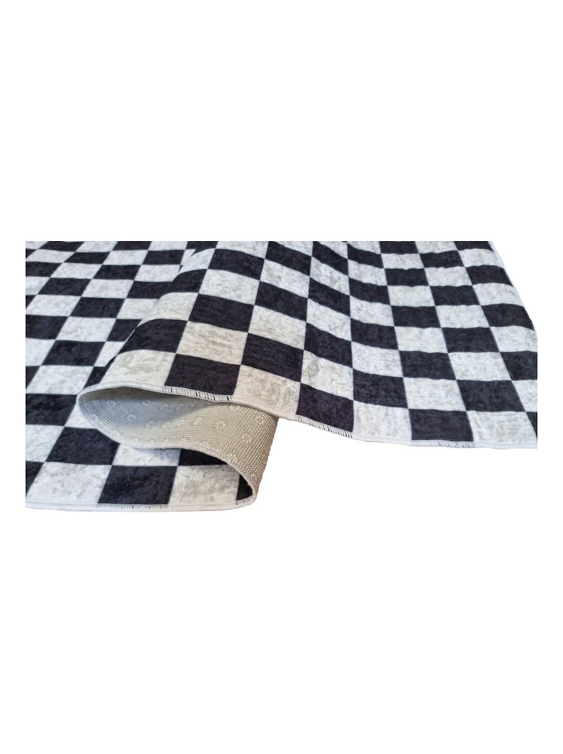 Tappeto da interno DAMIER Nero Nero - Kiabi