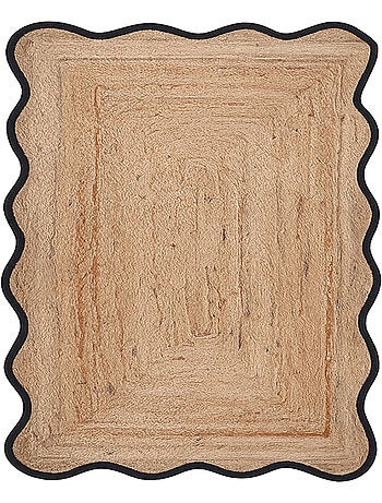 Tappeto da salotto intrecciato con finitura ondulata
