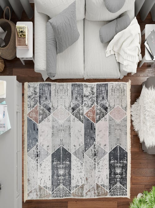 Tappeto da salotto lavabile TRENDY, Pastello - Kiabi