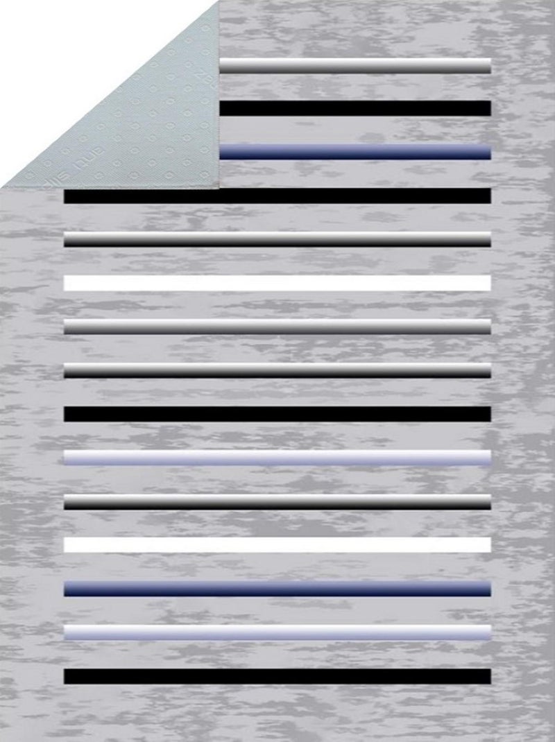 Tappeto da soggiorno a righe Grigio - Kiabi