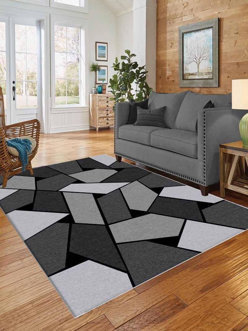 Tappeto da soggiorno GEOMETRICO Grigio - Kiabi