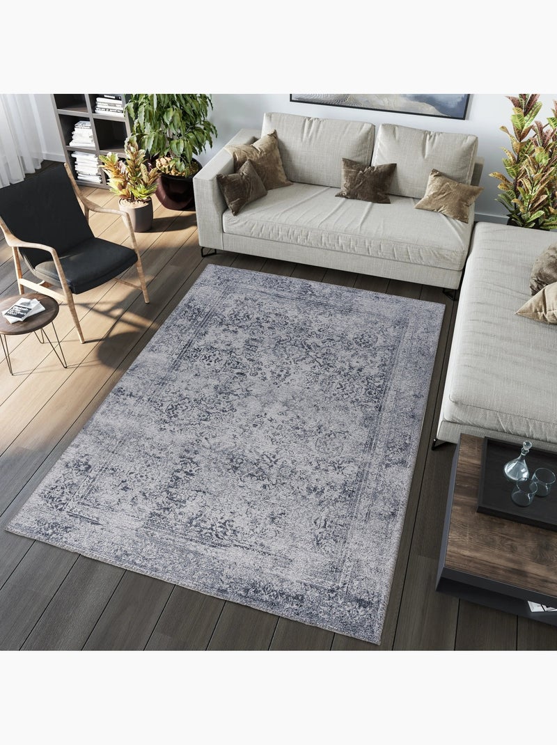 Tappeto da soggiorno VINTAGE 3530 Blu beige Bianco - Kiabi