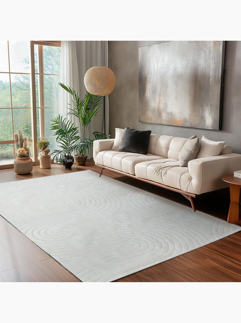 Tappeto da soggiorno ZUMRUT Circle Bianco - Kiabi