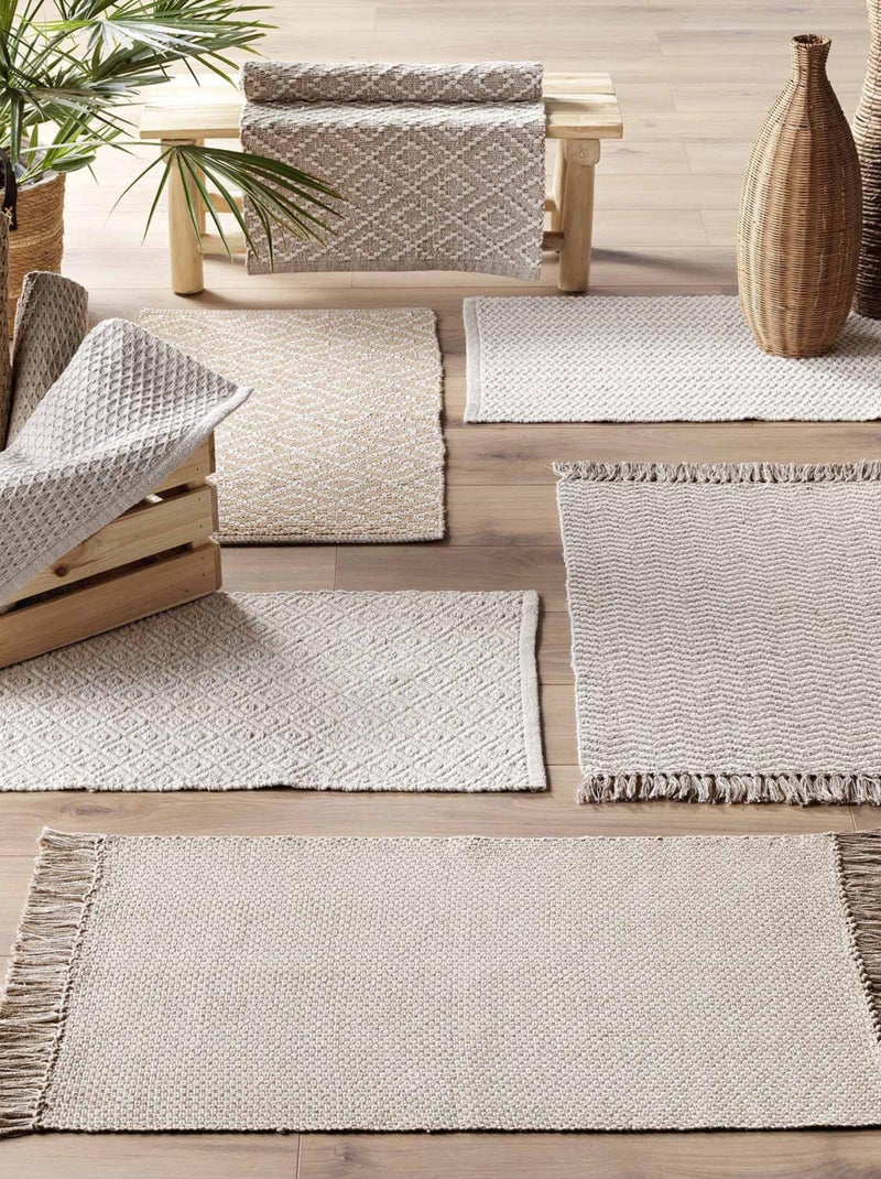 Tappeto decorativo in cotone intrecciato Marrone chiaro - Kiabi