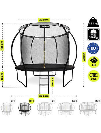 Tappeto elastico bimbi con rete e scaletta 305cm HyperMotion