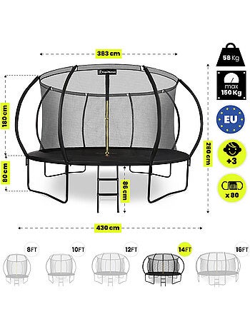 Tappeto elastico bimbi con rete e scaletta 430cm HyperMotion