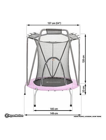 Tappeto elastico bimbi con rete sicurezza 137cm HyperMotion