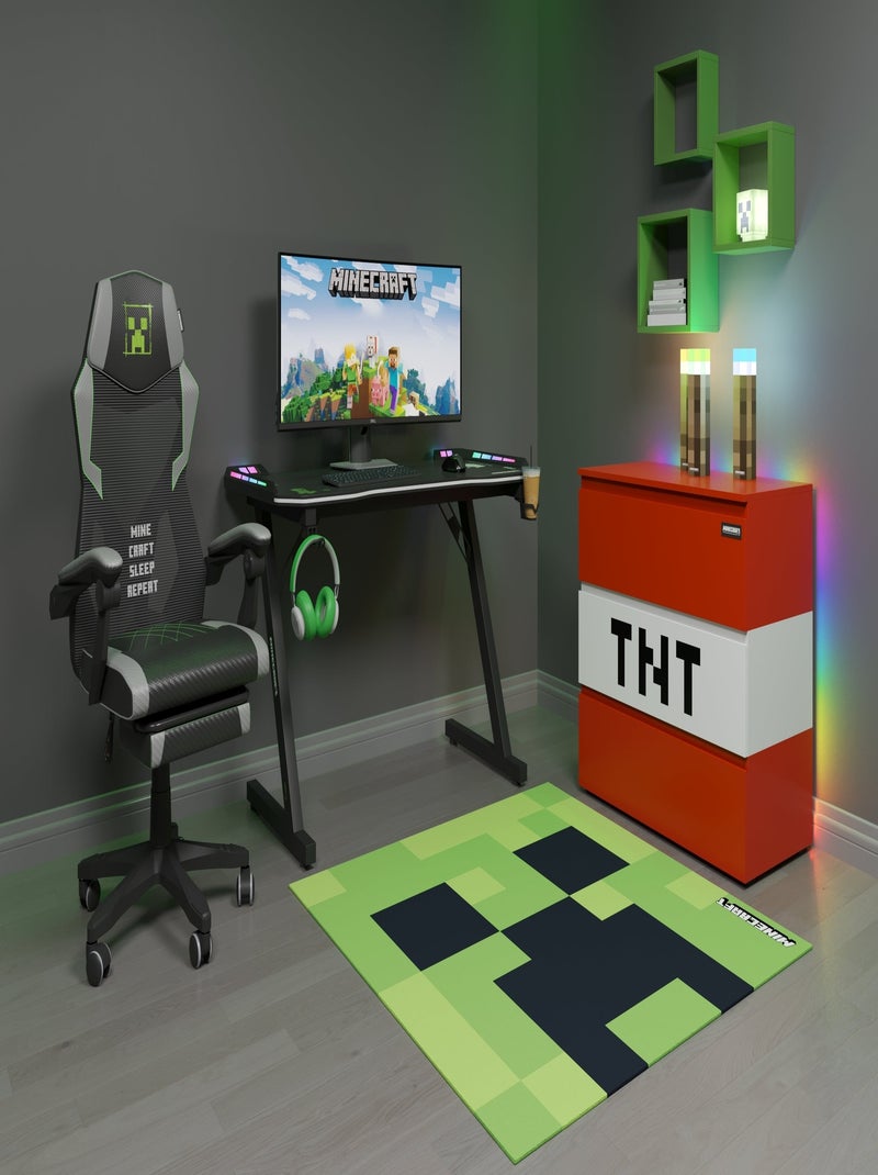 Tappeto gamer quadrato Creeper antiscivolo "Roba" – Minecraft Verde - Kiabi