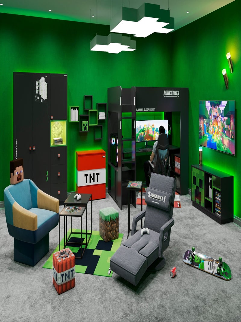 Tappeto gamer quadrato Creeper antiscivolo "Roba" – Minecraft Verde - Kiabi