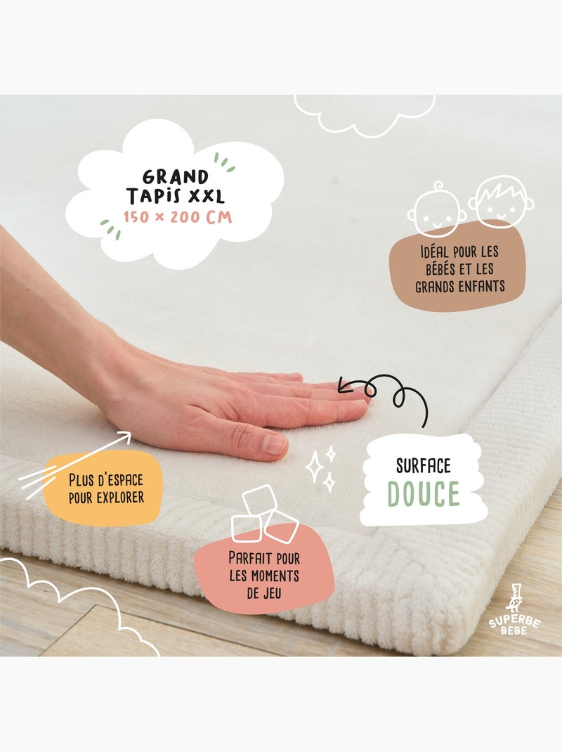 Tappeto gioco e attività in schiuma - 200x150x2,5 - Cocoon Plus | SUPERBE BEBE Bianco - Kiabi