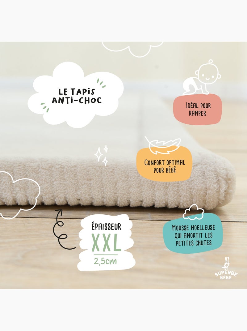 Tappeto gioco e attività in schiuma - 200x150x2,5 - Cocoon Plus | SUPERBE BEBE Bianco - Kiabi