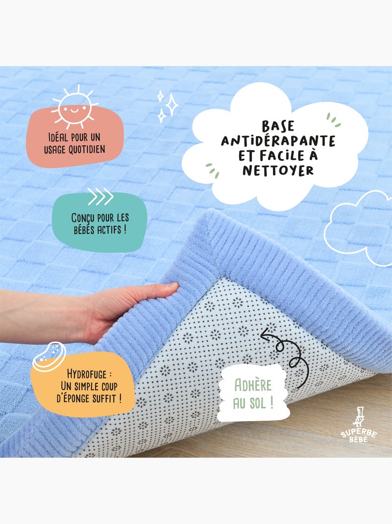 Tappeto gioco e attività in schiuma - 200x150x2,5 - Cocoon Plus | SUPERBE BEBE Blu - Kiabi