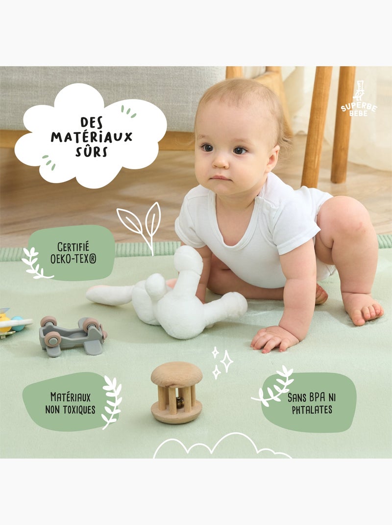 Tappeto gioco e attività in schiuma - 200x150x2,5 - Cocoon Plus | SUPERBE BEBE Verde - Kiabi