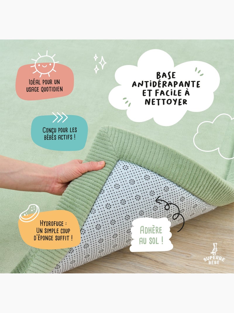 Tappeto gioco e attività in schiuma - 200x150x2,5 - Cocoon Plus | SUPERBE BEBE Verde - Kiabi