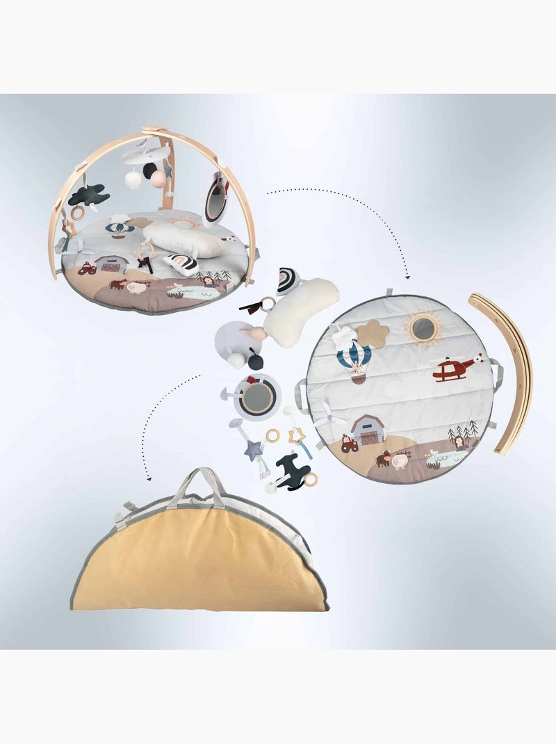 Tappeto gioco e gattonamento con arco in legno Bianca Sky – babyGO Bianco Beige Grigio - Kiabi