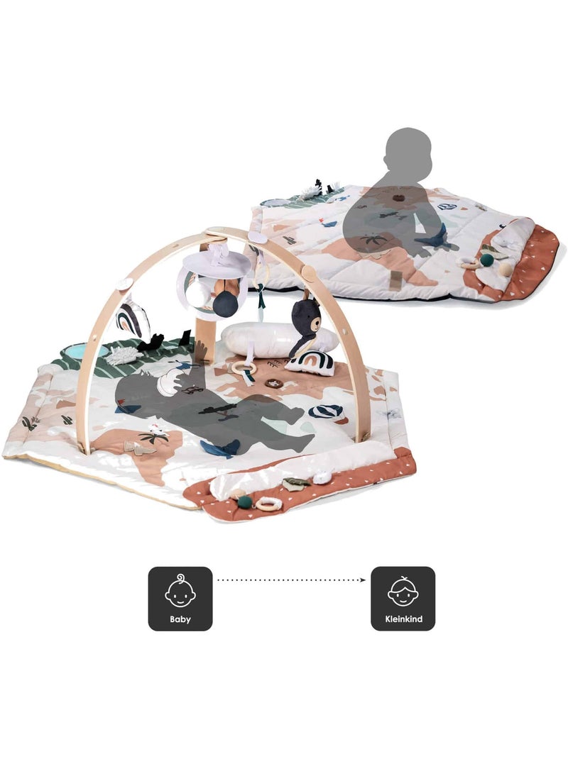 Tappeto gioco e gattonamento con arco in legno Bianca World – babyGO Bianco Beige - Kiabi