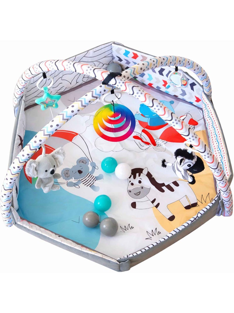Tappeto gioco per neonati con piscina di palline | Bo Jungle Bianco - Kiabi