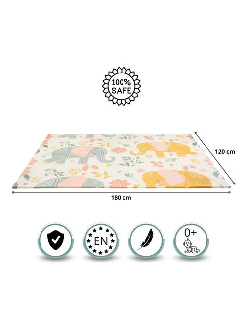 Tappeto gioco pieghevole double face 180x120 cm in schiuma xpe elefanti bebé - Kiabi Tappeto gioco pieghevole double face 180x120 cm in schiuma xpe elefanti bebé - Kiabi