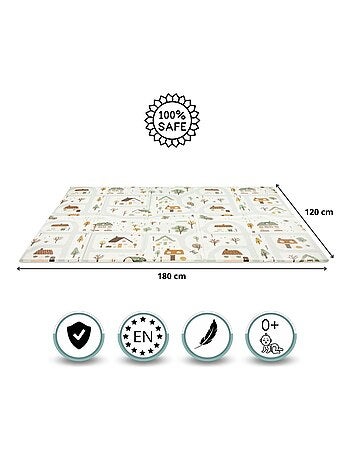 Tappeto gioco pieghevole double face 180x120 cm in schiuma XPE per bambini sicuro EN71 0+