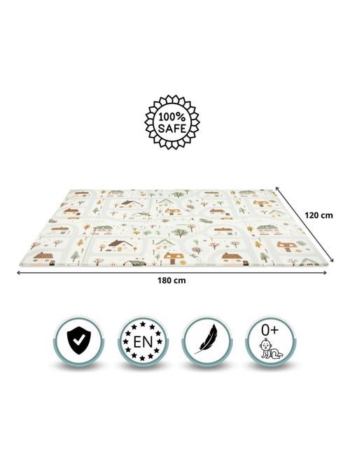 Tappeto gioco pieghevole double face 180x120 cm in schiuma XPE per bambini sicuro EN71 0+ - Kiabi