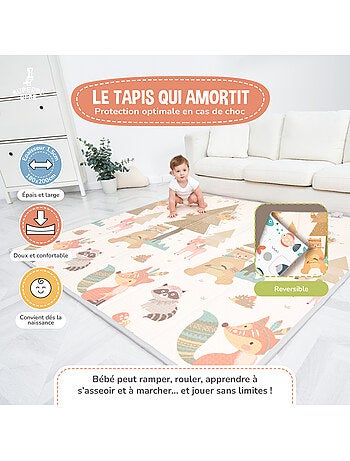 Tappeto gioco pieghevole schiuma, reversibile e impermeabile 200x180x1,5 FOX | SUPERBE BEBE