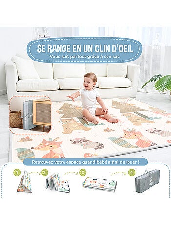 Tappeto gioco pieghevole schiuma, reversibile e impermeabile 200x180x1,5 FOX | SUPERBE BEBE
