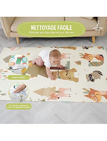 Tappeto gioco pieghevole schiuma, reversibile e impermeabile 200x180x1,5 FOX | SUPERBE BEBE