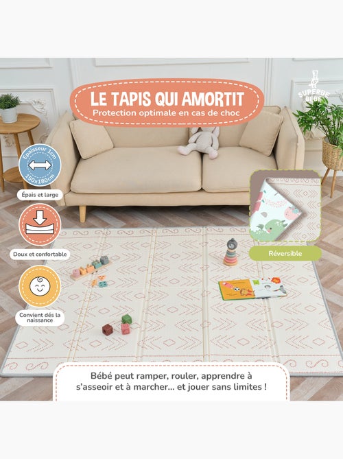 Tappeto gioco pieghevole in schiuma, reversibile e impermeabile 180x150x1 CASTLE | SUPERBE BEBE - Kiabi