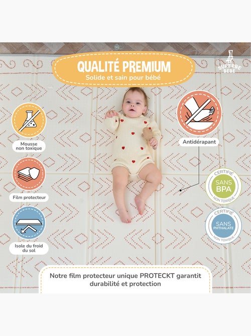 Tappeto gioco pieghevole in schiuma, reversibile e impermeabile 180x150x1 CASTLE | SUPERBE BEBE - Kiabi