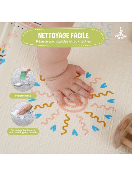 Tappeto gioco pieghevole in schiuma, reversibile e impermeabile 180x150x1 NORDIC | SUPERBE BEBE - Kiabi Tappeto gioco pieghevole in schiuma, reversibile e impermeabile 180x150x1 NORDIC | SUPERBE BEBE - Kiabi