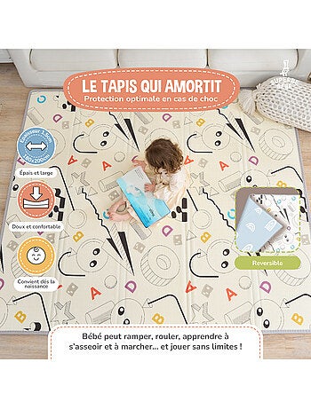 Tappeto gioco pieghevole schiuma, reversibile e impermeabile 200x180x1,5 FOX | SUPERBE BEBE