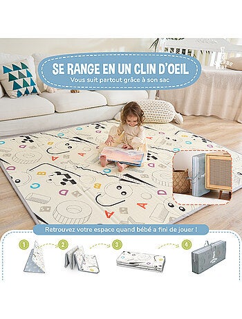 Tappeto gioco pieghevole schiuma, reversibile e impermeabile 200x180x1,5 FOX | SUPERBE BEBE