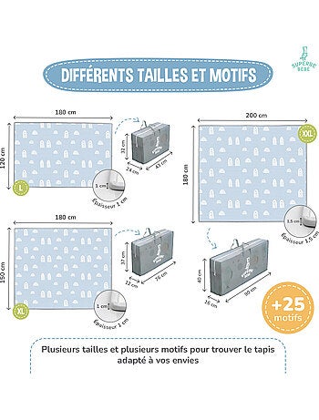 Tappeto gioco pieghevole schiuma, reversibile e impermeabile 200x180x1,5 FOX | SUPERBE BEBE