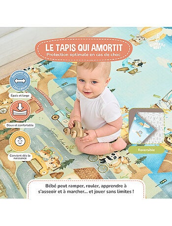 Tappeto gioco pieghevole schiuma, reversibile e impermeabile 200x180x1,5 FOX | SUPERBE BEBE