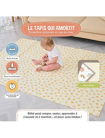 Tappeto gioco pieghevole schiuma, reversibile e impermeabile 200x180x1,5 FOX | SUPERBE BEBE