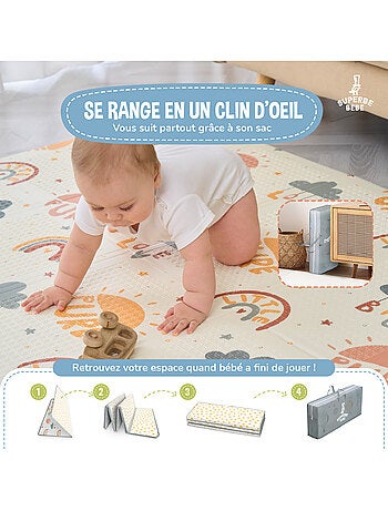 Tappeto gioco pieghevole schiuma, reversibile e impermeabile 200x180x1,5 FOX | SUPERBE BEBE