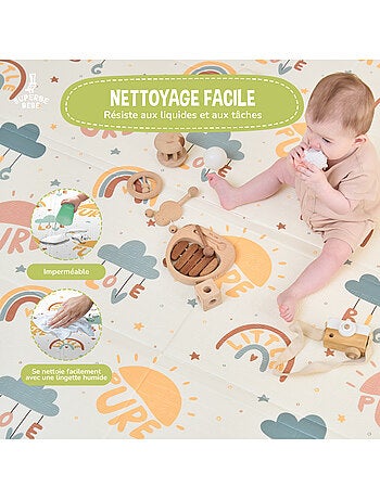 Tappeto gioco pieghevole schiuma, reversibile e impermeabile 200x180x1,5 FOX | SUPERBE BEBE