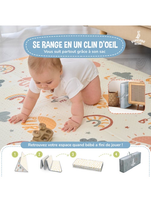 Tappeto gioco pieghevole schiuma, reversibile e impermeabile 180x120x1 PURE BIG LOVE | SUPERBE BEBE - Kiabi Tappeto gioco pieghevole schiuma, reversibile e impermeabile 180x120x1 PURE BIG LOVE | SUPERBE BEBE - Kiabi