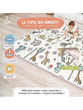 Tappeto gioco pieghevole schiuma, reversibile e impermeabile 180x150x1 FOX | SUPERBE BEBE