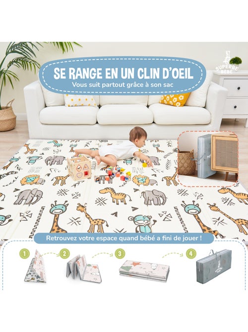 Tappeto gioco pieghevole schiuma, reversibile e impermeabile 180x150x1 FOX | SUPERBE BEBE - Kiabi Tappeto gioco pieghevole schiuma, reversibile e impermeabile 180x150x1 FOX | SUPERBE BEBE - Kiabi